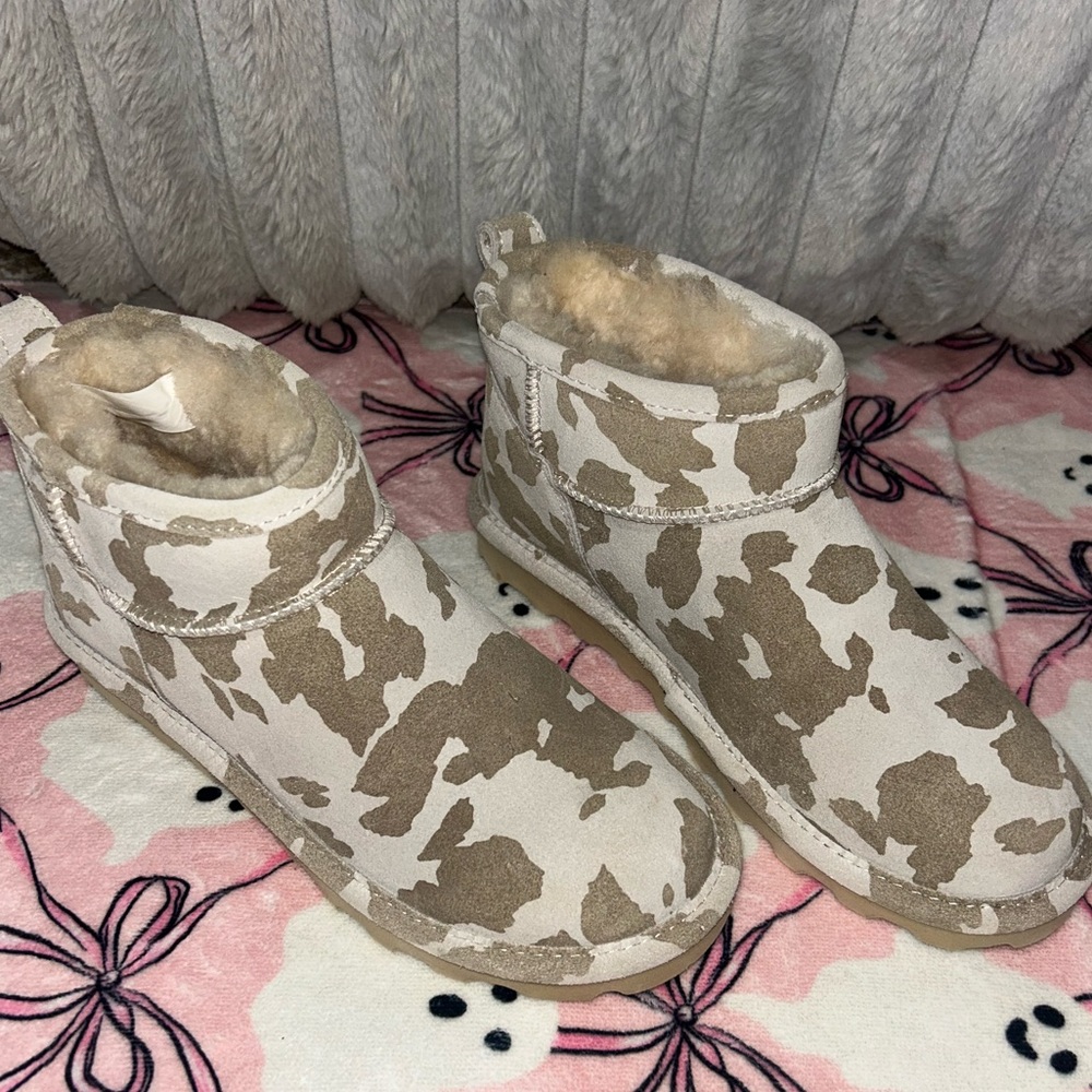 Cowprint Bearpaw Boots